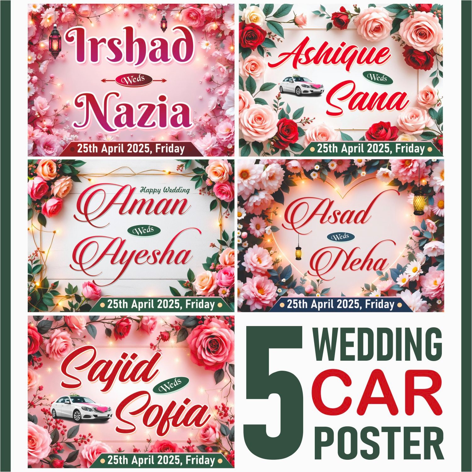 Wedding Car Poster Pack